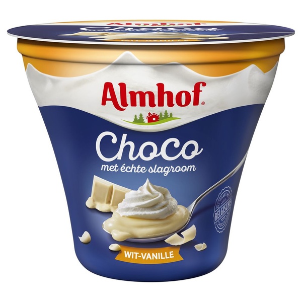 ALMHOF choco met slagroom wit vanille 180 GR