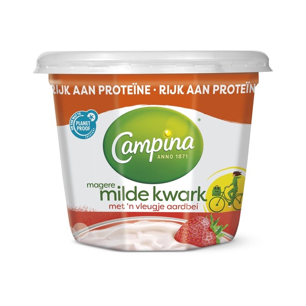 CAMPINA magere kwark aardbei 500 GR