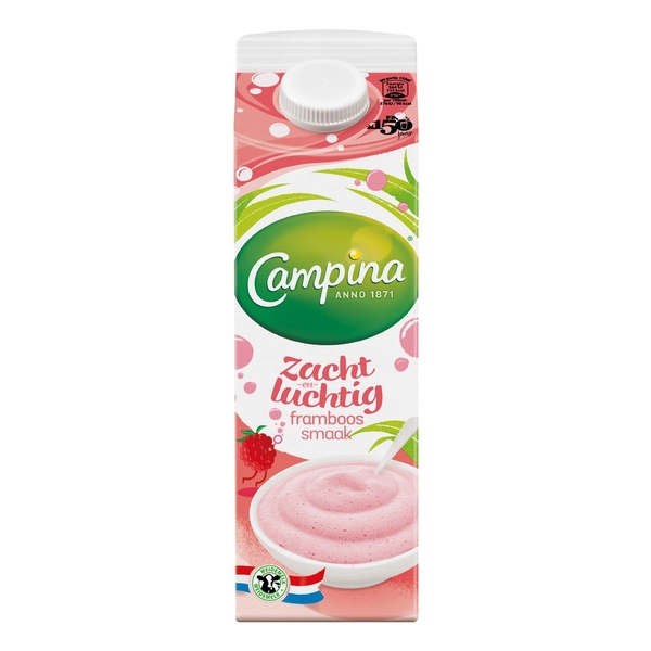 CAMPINA zacht&luchtig framboos vla 1 LT