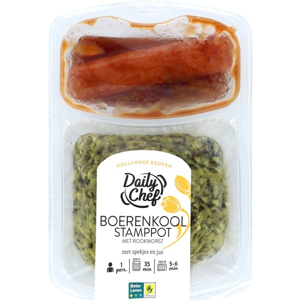 DAILYCH boerenkoolstamppot rookworst 500 GR