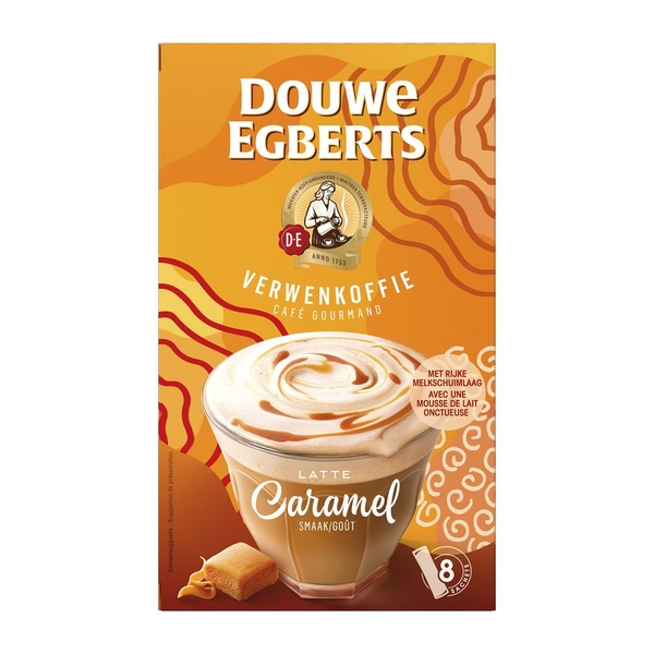 D.E. verwenkoffie   latte caramel 118.4 GR