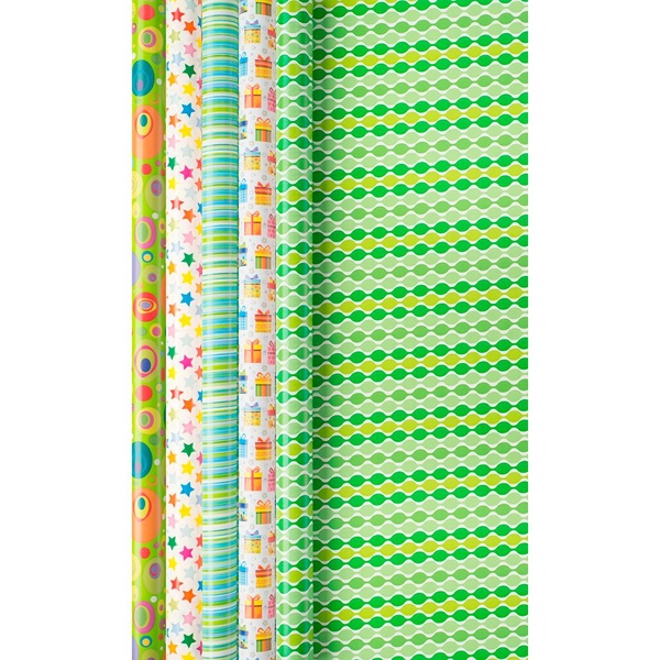 DUNI inpakpapier    green dots 1 ST