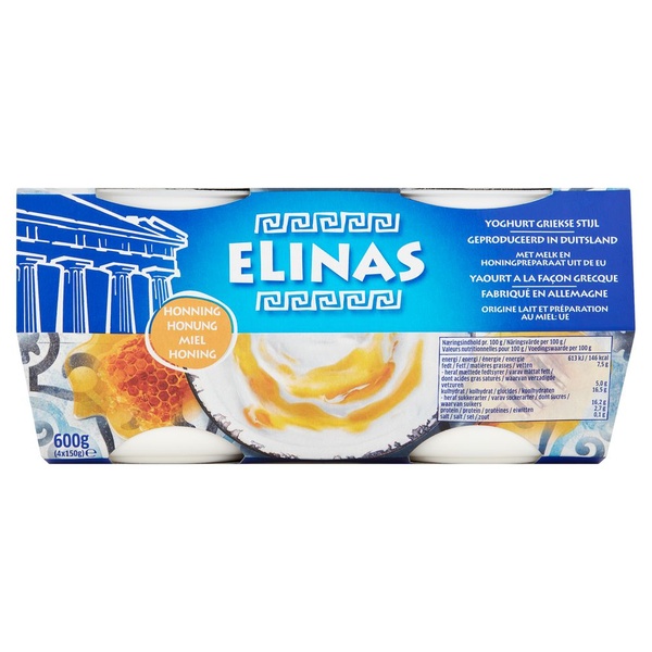 ELINAS yogh. grieks   honing multipack. 600 GR