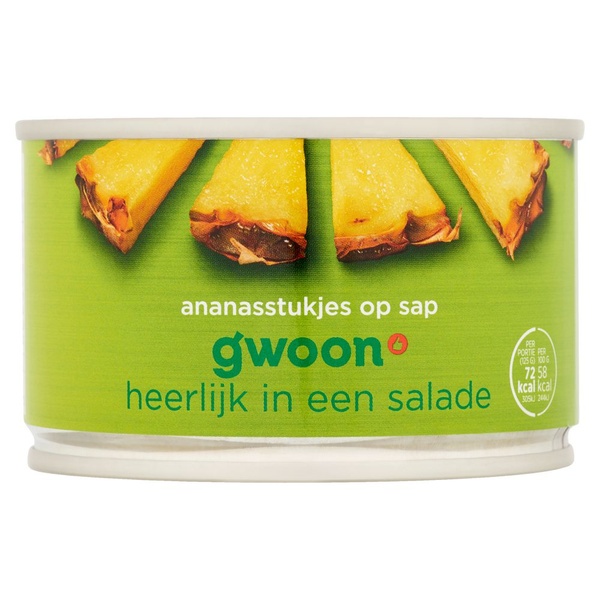 G'WOON ananasstukjes op sap 227 GR