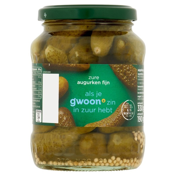 G'WOON augurken zuur 330 GR