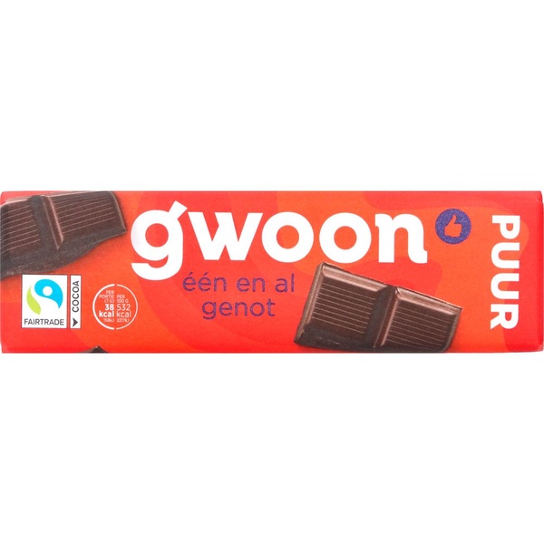 G'WOON chocoladereep puur 100 GR