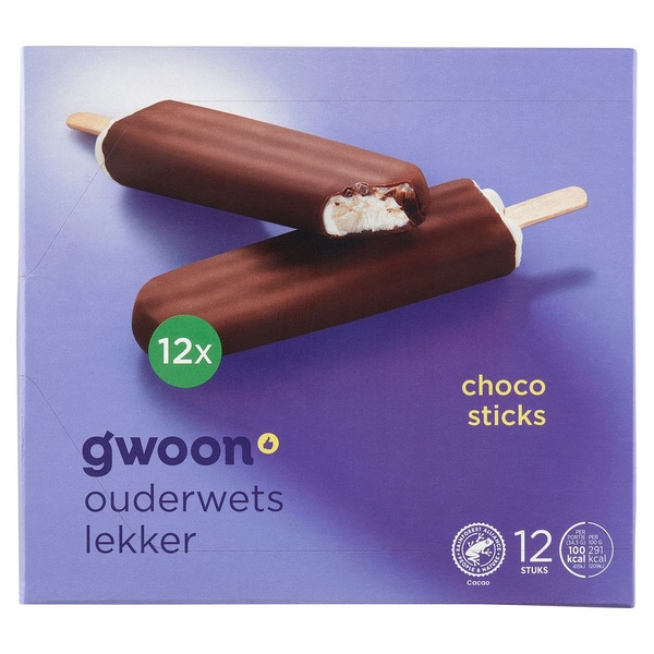 G'WOON chocosticks vanille 12 ST