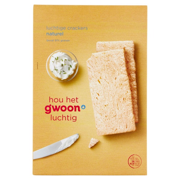 G'WOON lucht crackers naturel 250 GR