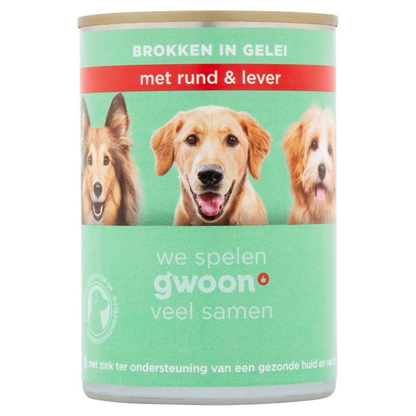 G'WOON hondenvoer rund lever gelei 415 GR