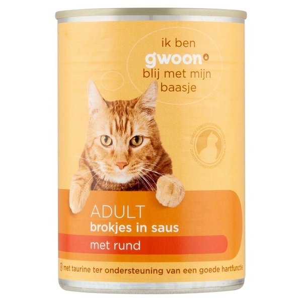 G'WOON kat brokjes    rund in saus 415 GR