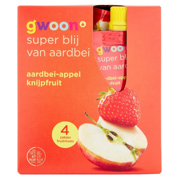 G'WOON knijpfruit appel aardbei 360 GR