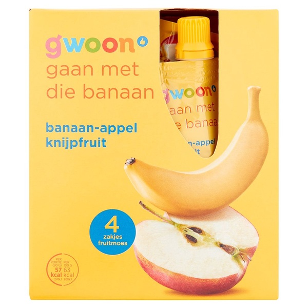 G'WOON knijpfruit appel banaan 360 GR