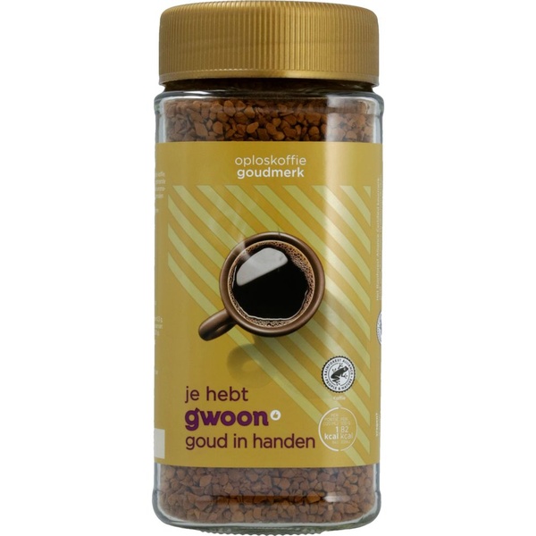 G'WOON oploskoffie goud 200 GR