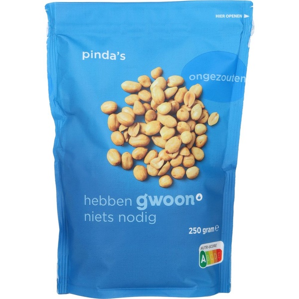 G'WOON ongezouten     pinda's 250 GR