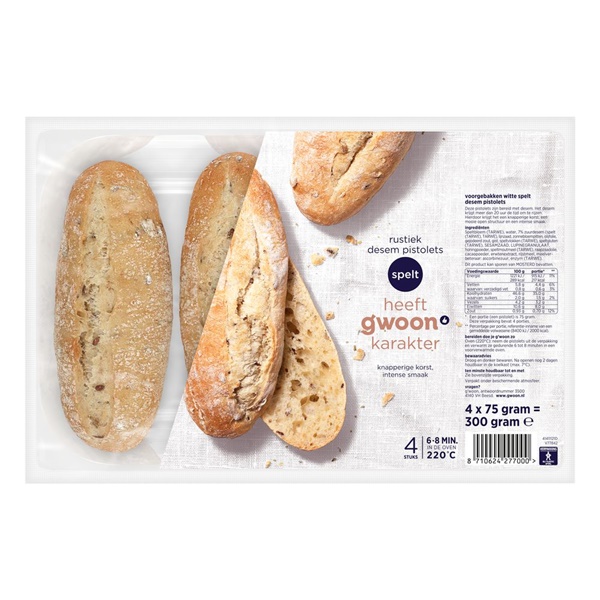 G'WOON rustiek pistolet spelt 300 GR