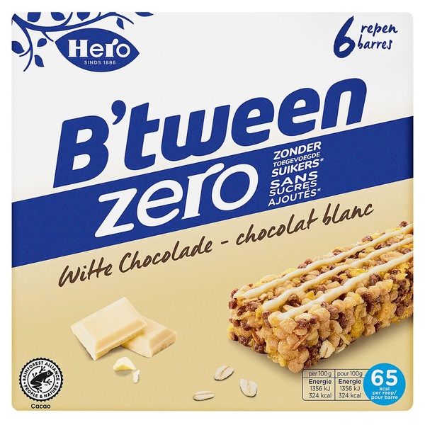 HERO b'tween zero witte chocolade 6 ST