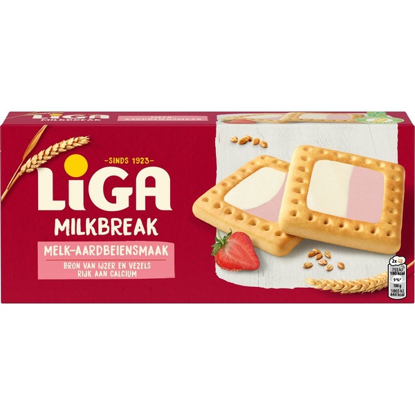 LIGA milkbreak aardbei melk 6pk 245 GR