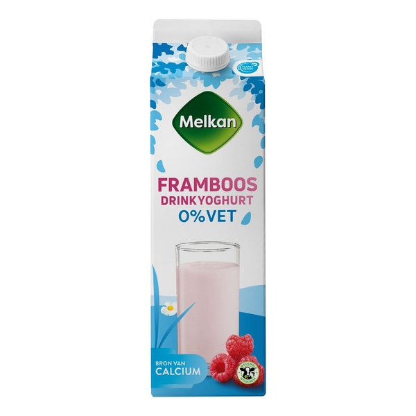MELKAN topvit drinkyogh framboos 0% 1 LT
