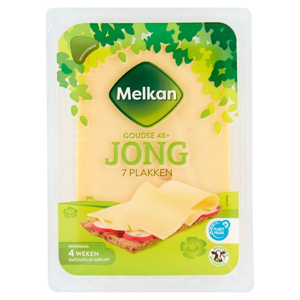MELKAN gouda jong 48+ plak 190 GR
