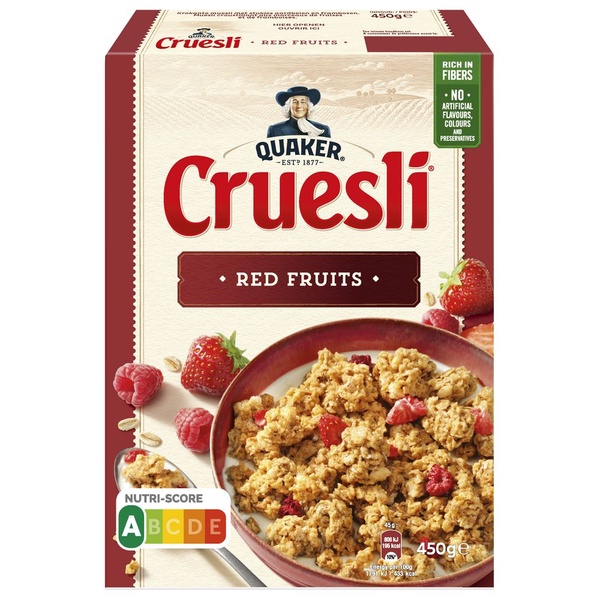 QUAKER cruesli rode vruchten 450 GR