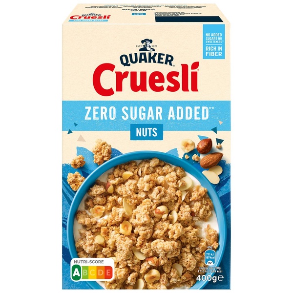 QUAKER cruesli zero sugar nuts 400 GR