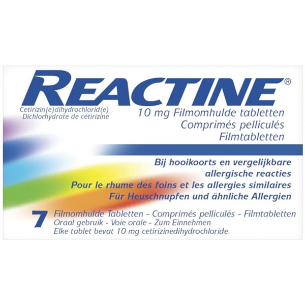 REACTINE AV cetirizine  10mg 7 ST