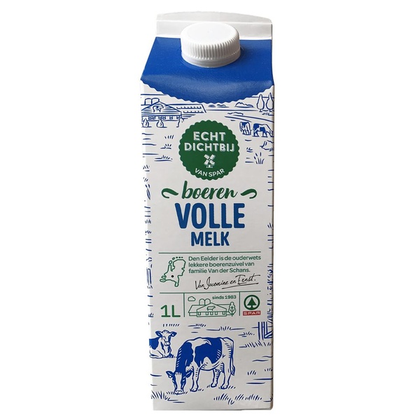 SPAR edb boeren melk vol 1 LT
